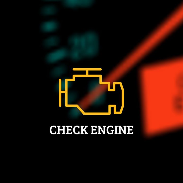 Check engine light illuminated on a vehicle dashboard